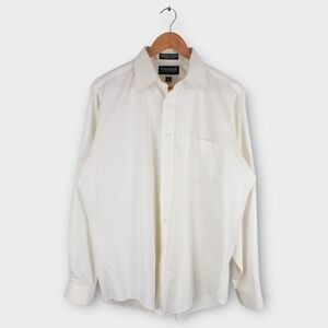 Von Maur Collection Pinpoint Oxford Dress Shirt White Mens 16 36 USA